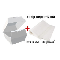 Бургер-бокс білий 250 г/м², 120×120×90 мм