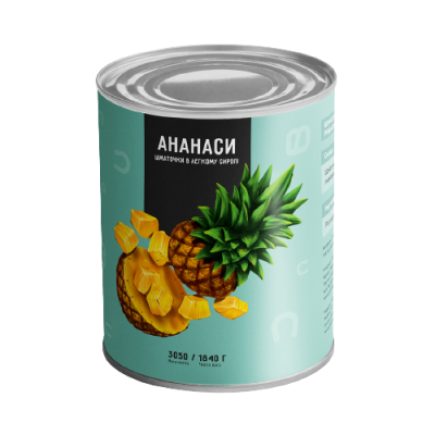 Ананас шматочками 3.050 тм "Del Gusto"